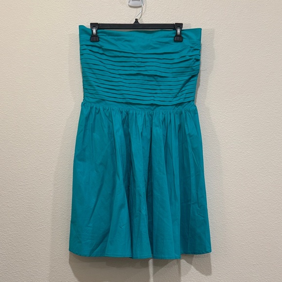 Wayf Strapless Dress in Rich Turquoise - Picture 2 of 10